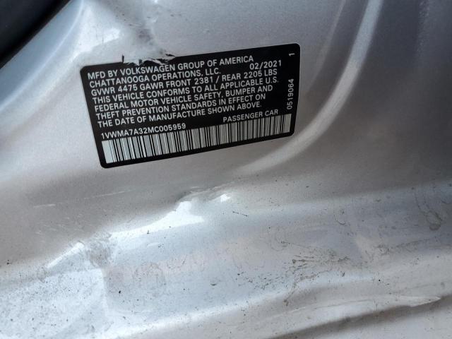 2021 VOLKSWAGEN PASSAT R-L 1VWMA7A32MC005959