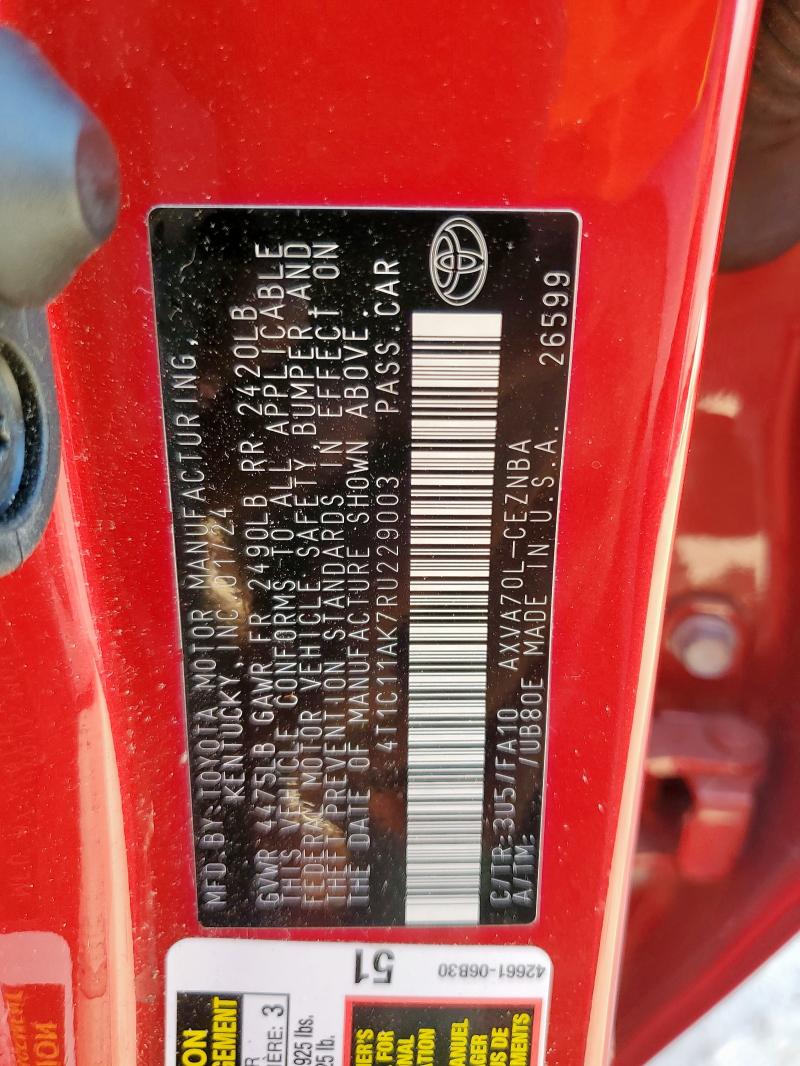 2024 TOYOTA CAMRY LE - 4T1C11AK7RU229003