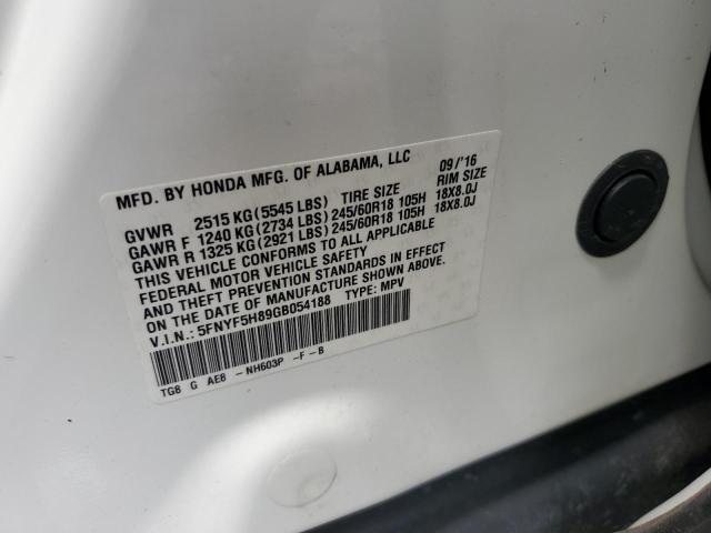 2016 HONDA PILOT EXL - 5FNYF5H89GB054188