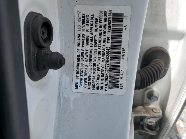 2017 HONDA CIVIC EX - 19XFC2F72HE035045