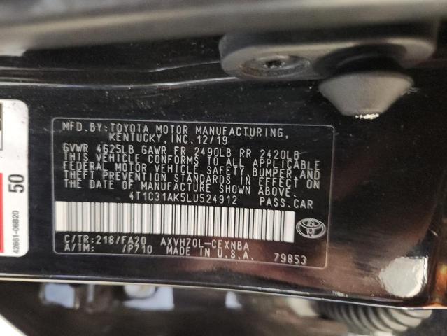 2020 TOYOTA CAMRY LE 4T1C31AK5LU524912