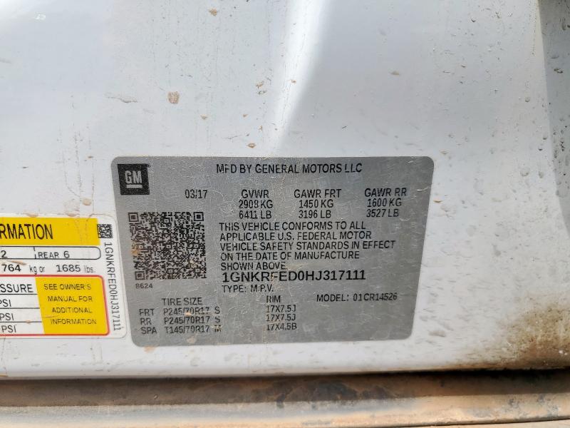 2017 CHEVROLET TRAVERSE L - 1GNKRFED0HJ317111