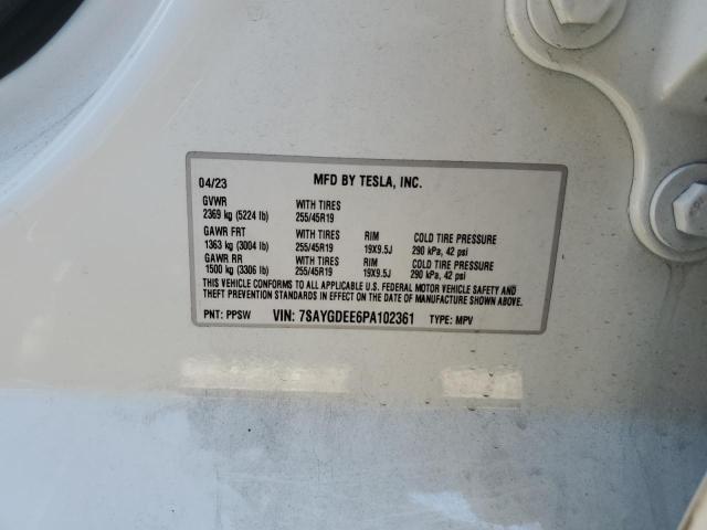 2023 TESLA MODEL Y 7SAYGDEE6PA102361