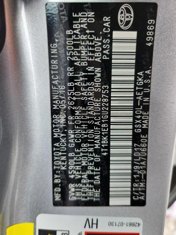 2016 TOYOTA AVALON XLE 4T1BK1EB1GU228753