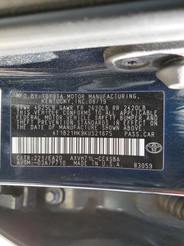 2019 TOYOTA CAMRY HYBR 4T1B21HK9KU521675