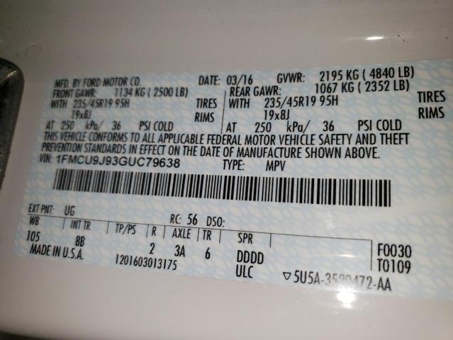 2016 FORD ESCAPE TIT 1FMCU9J93GUC79638