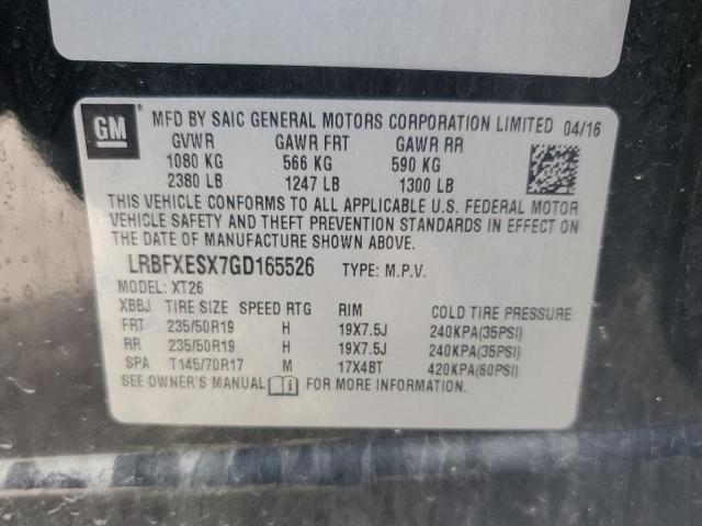 2016 BUICK ENVISION P LRBFXESX7GD165526