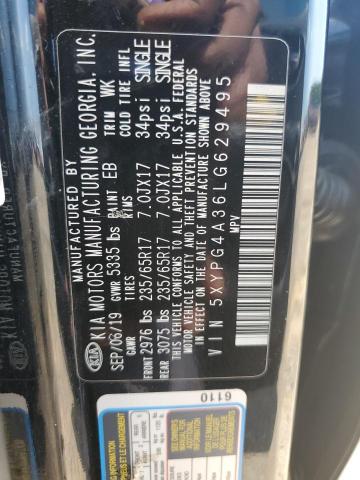 2020 KIA SORENTO L 5XYPG4A36LG629495