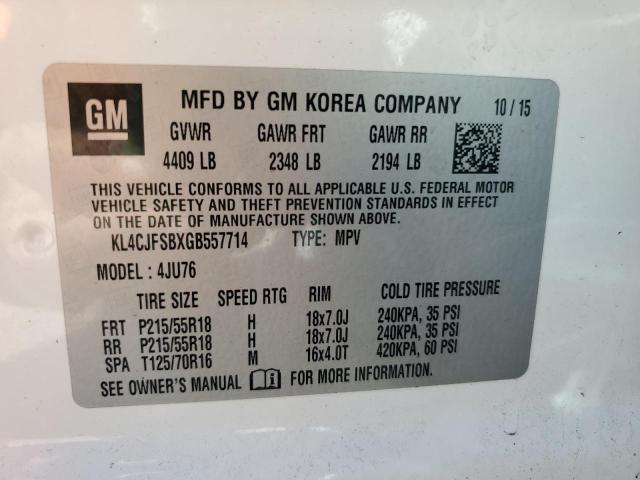 2016 BUICK ENCORE CONVENIENCE KL4CJFSBXGB557714