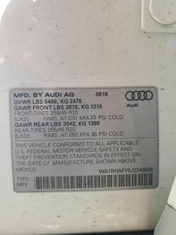 2018 AUDI Q5 PREMIUM PLUS WA1BNAFY5J2246586