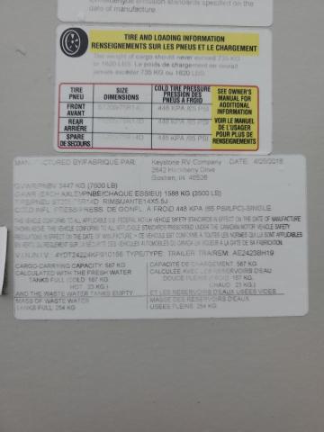 2019 KEYSTONE AEROLITE #3236962460