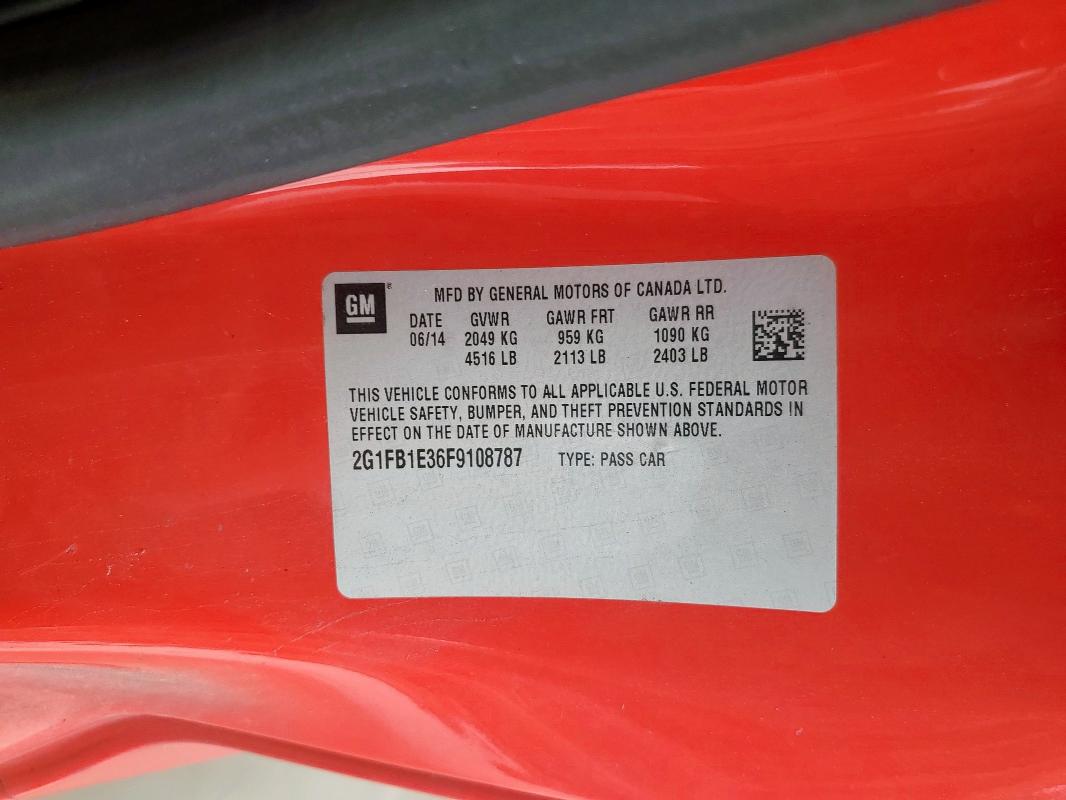 2015 CHEVROLET CAMARO LS 2G1FB1E36F9108787