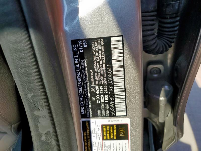 2019 MERCEDES-BENZ C 300 55SWF8DBXKU308041
