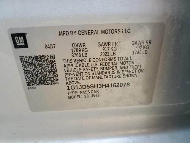 2017 CHEVROLET SONIC LT - 1G1JD5SH3H4162078