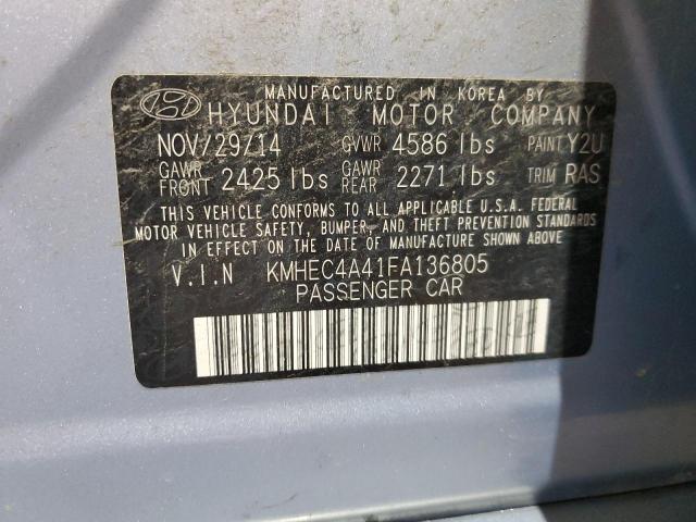 2015 HYUNDAI SONATA HYBRID KMHEC4A41FA136805