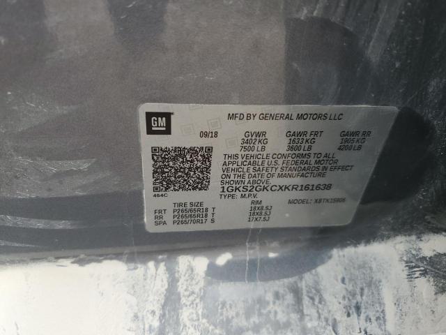 2019 GMC YUKON XL K1500 SLT 1GKS2GKCXKR161638