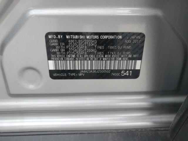 2018 MITSUBISHI OUTLANDER JA4AZ3A36JZ000502