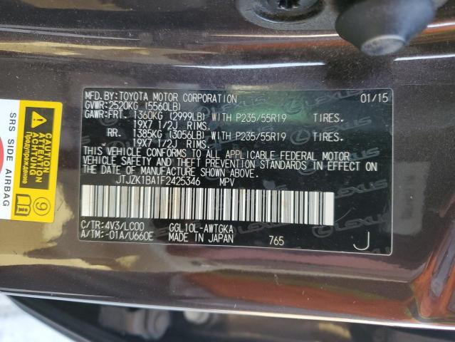 2015 LEXUS RX 350 - JTJZK1BA1F2425346