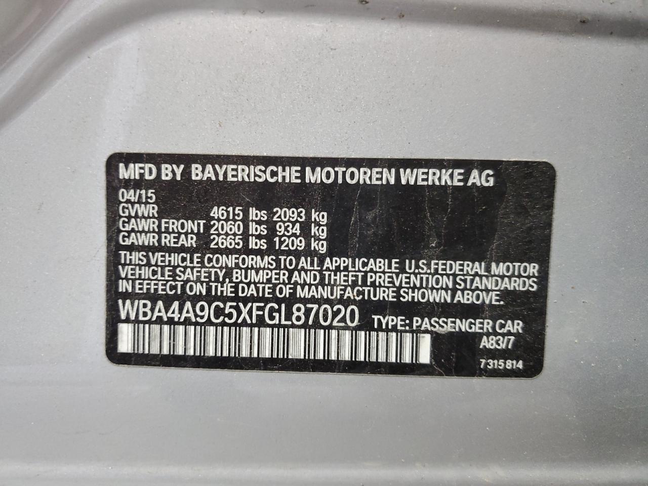 BMW 4 SERIES GRAN COUPE I GRAN COUPE SULEV