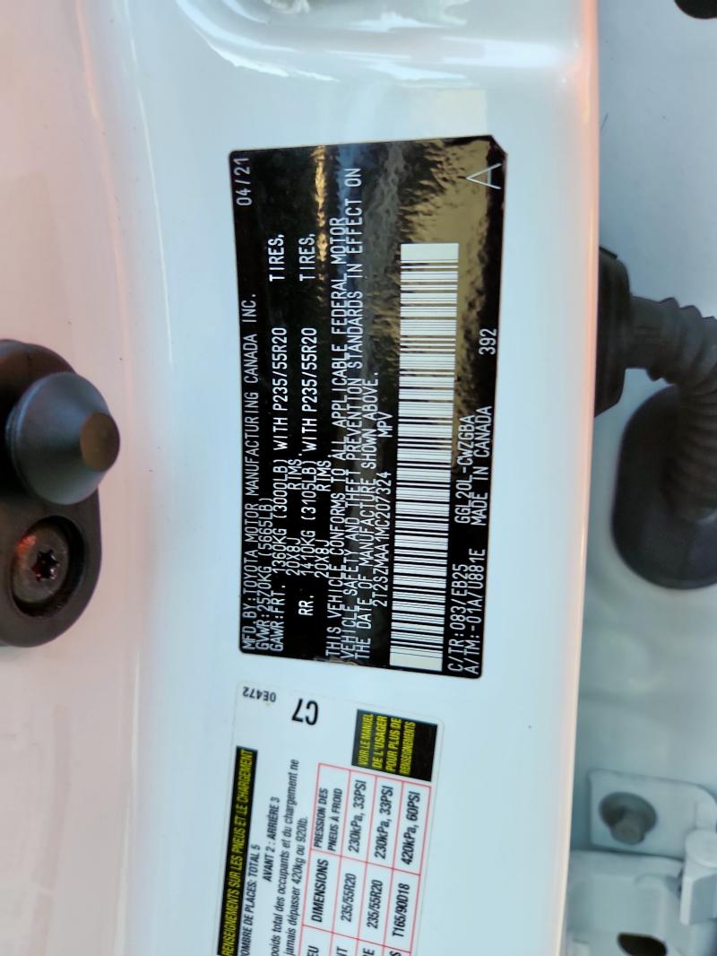 2021 LEXUS RX 350 F S 2T2SZMAA1MC207324