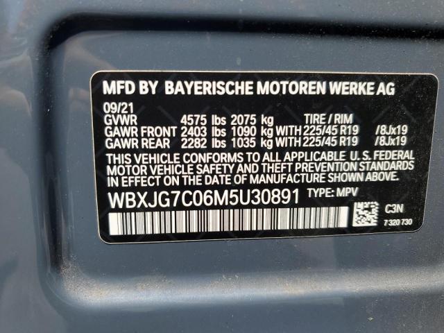 2021 BMW X1 SDRIVE2 WBXJG7C06M5U30891