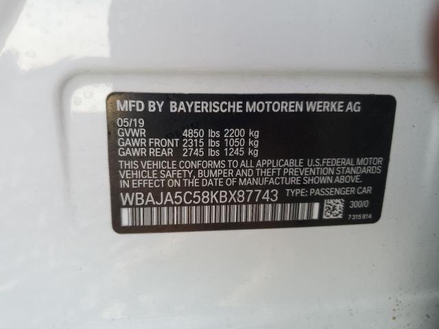 2019 BMW 530 I WBAJA5C58KBX87743