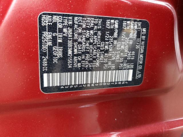 2021 NISSAN ROGUE SV JN8AT3BB3MW215634