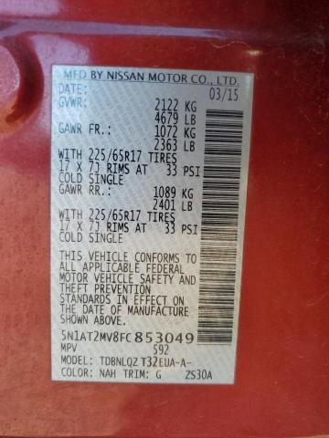 2015 NISSAN ROGUE S 5N1AT2MV8FC853049