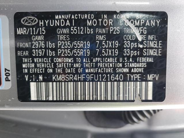 2015 HYUNDAI SANTA FE G KM8SR4HF9FU121640
