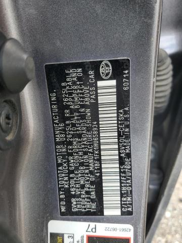 2017 TOYOTA CAMRY LE 4T1BF1FK1HU658934