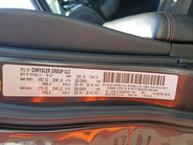2013 DODGE DURANGO R/ - 1C4SDJCTXDC697478