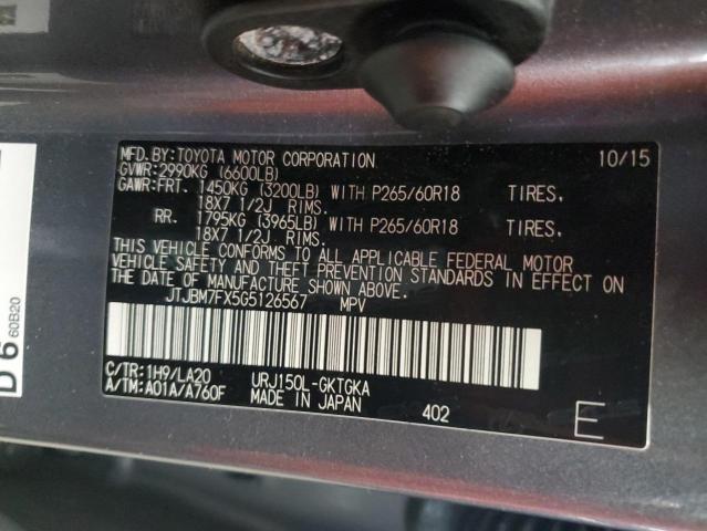 2016 LEXUS GX 460 JTJBM7FX5G5126567