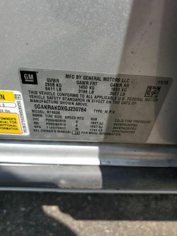 2016 BUICK ENCLAVE 5GAKRAKDXGJ230784