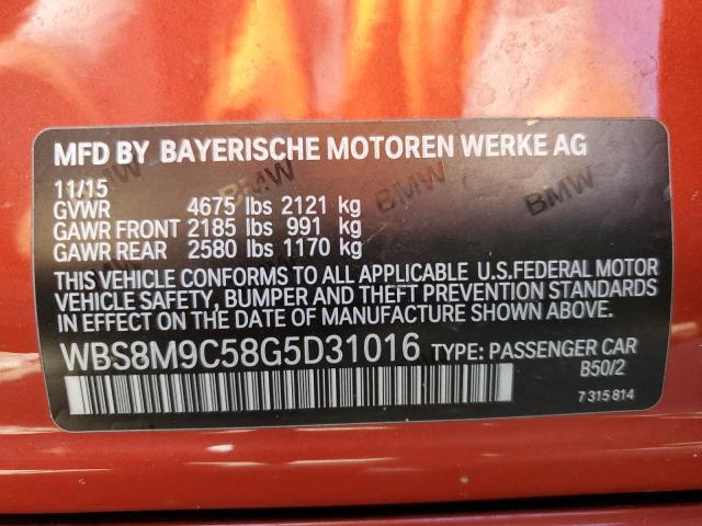 2016 BMW M3 WBS8M9C58G5D31016