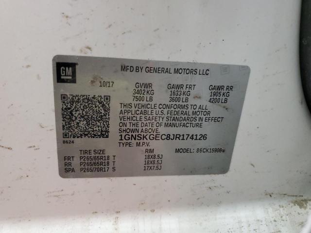 2018 CHEVROLET SUBURBAN K 1GNSKGEC8JR174126