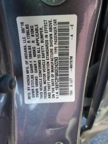 2016 HONDA CIVIC LX 19XFC2F58GE242293
