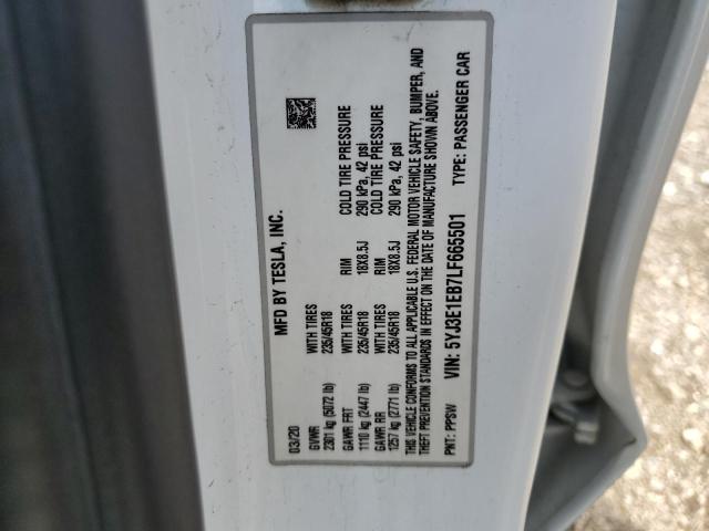 2020 TESLA MODEL 3 5YJ3E1EB7LF665501