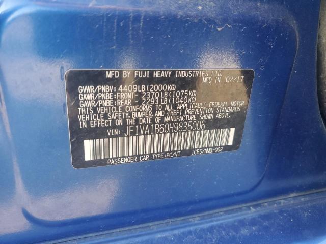 2017 SUBARU WRX JF1VA1B60H9835006