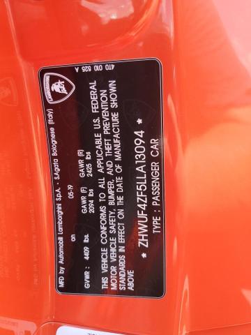 2020 LAMBORGHINI HURACAN EV ZHWUF4ZF5LLA13094