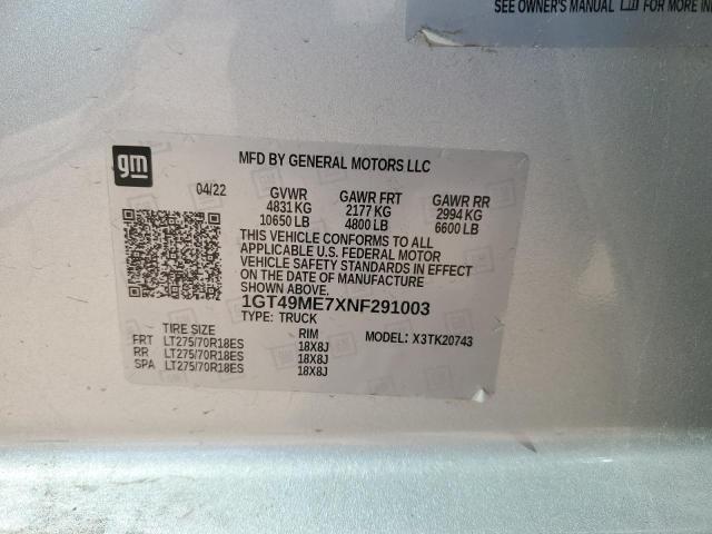 2022 GMC SIERRA K25 1GT49ME7XNF291003
