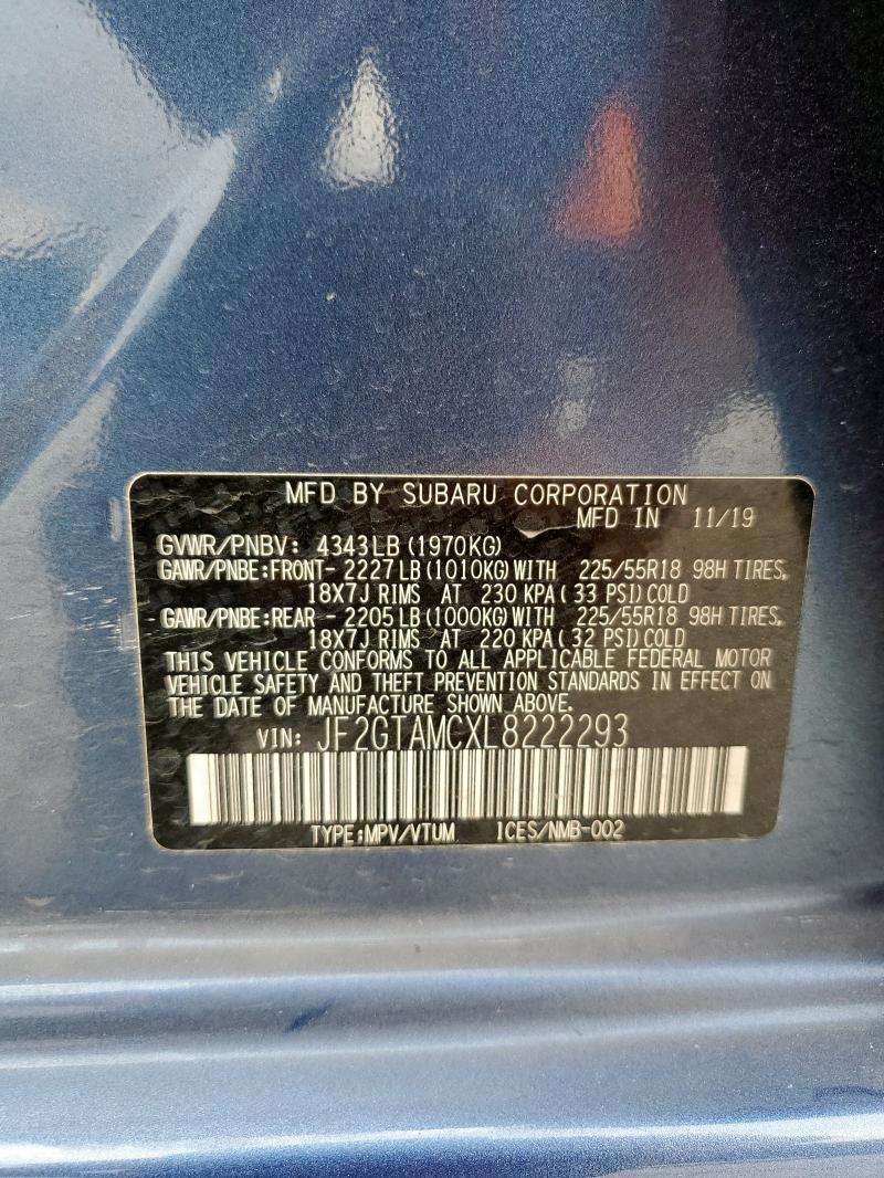 2020 SUBARU CROSSTREK JF2GTAMCXL8222293