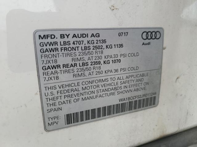2018 AUDI Q3 PREMIUM WA1BCCFS2JR011244