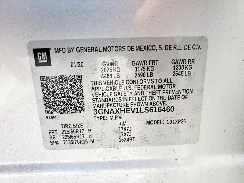 2020 CHEVROLET EQUINOX LS 3GNAXHEV1LS616460