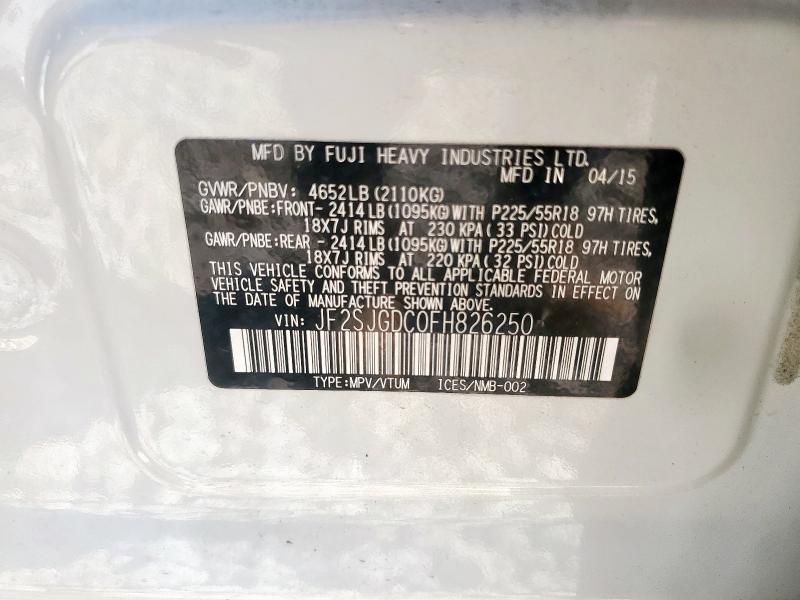 2015 SUBARU FORESTER 2.0XT PREMIUM JF2SJGDC0FH826250