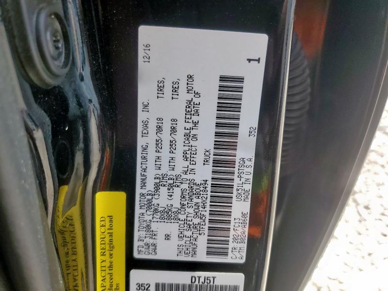 2017 TOYOTA TUNDRA CREWMAX SR5 5TFEW5F14HX218494