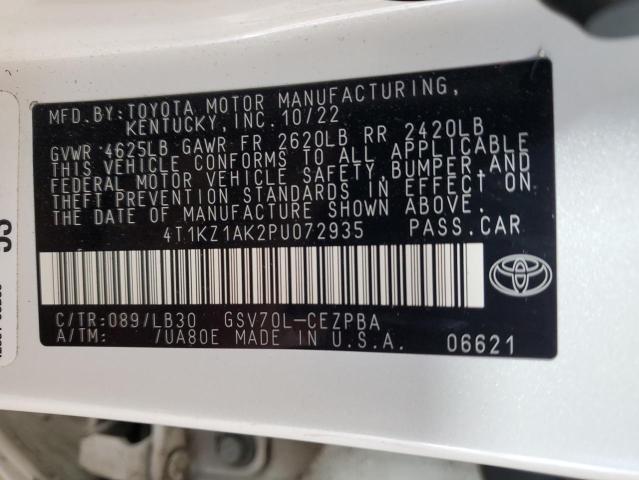 2023 TOYOTA CAMRY TRD 4T1KZ1AK2PU072935