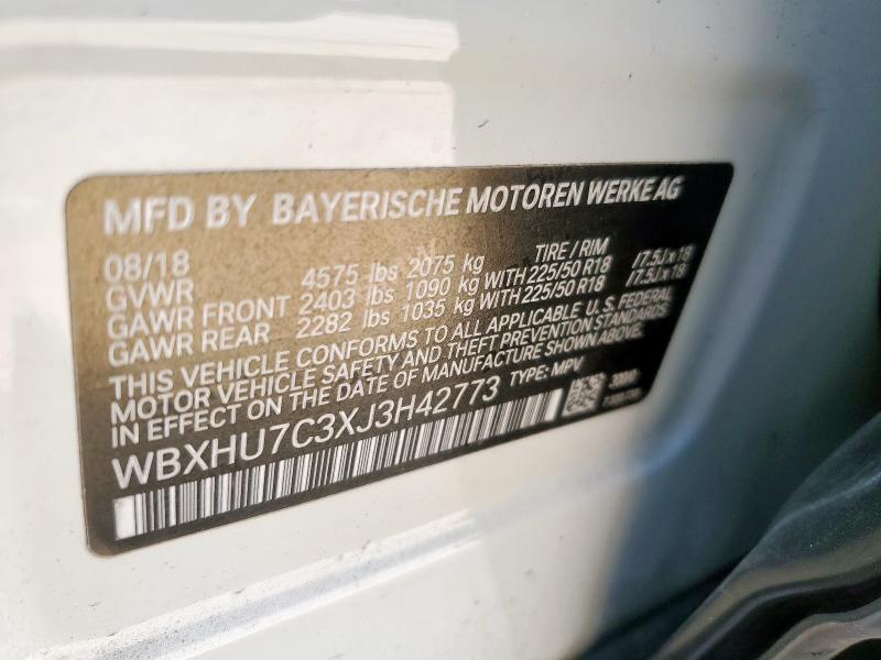 2018 BMW X1 SDRIVE2 WBXHU7C3XJ3H42773