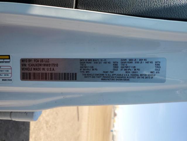 2021 JEEP WRANGLER U 1C4HJXDM1MW817910