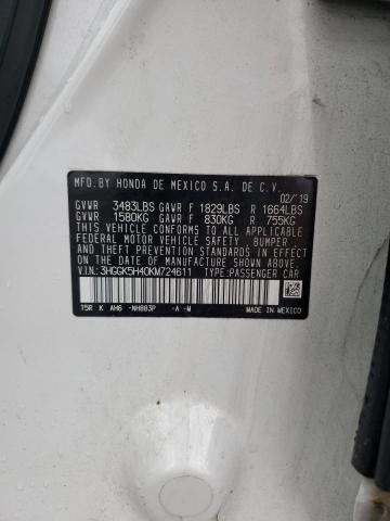 2019 HONDA FIT LX 3HGGK5H40KM724611