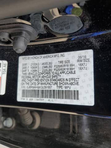 2016 HONDA CR-V TOURI 5J6RM4H9XGL091657